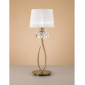 Lampe de Table Loewe 1 Ampoule E27 Big, laiton antique avec Abat jour blanc|Lampes à poser|Luminaire Center