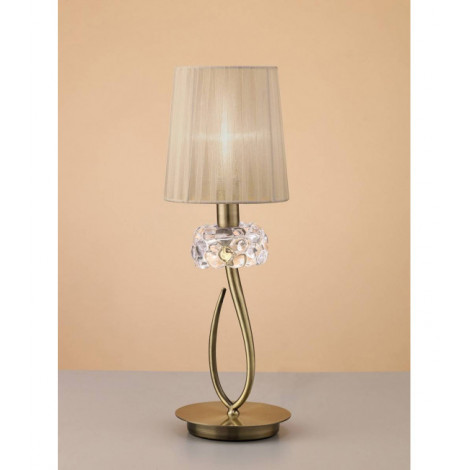 Lampe de Table Loewe 1 Ampoule E14 Small, laiton antique avec Abat jour bronze|Lampes à poser|Luminaire Center