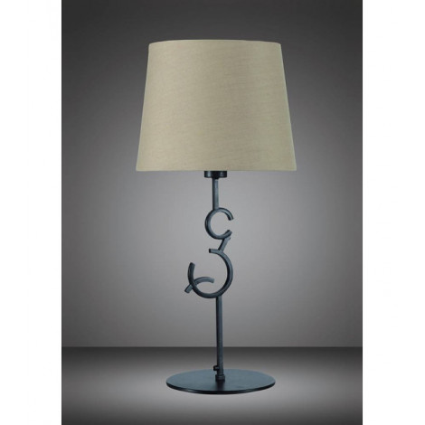 Lampe de Table Argi 1 Ampoule E27 Large avec Abat jour marron oxydé|Lampes à poser|Luminaire Center