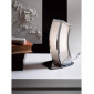 Lampe de Table Duna GU10 1 Ampoule L1/SGU10, chrome poli/arylique blanc|Lampes à poser|Luminaire Center