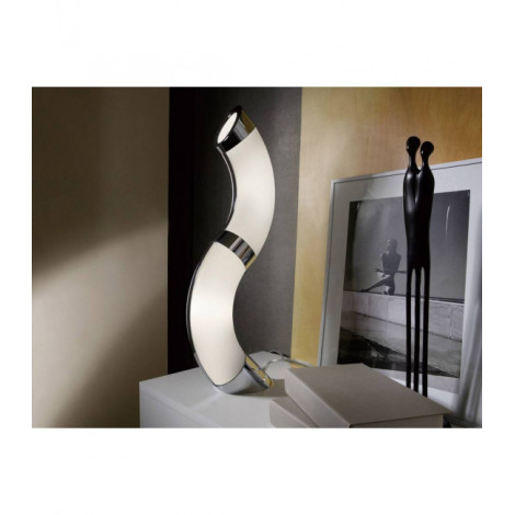 Lampe de Table Guss GU10 2 Ampoules L1/SGU10, chrome poli/arylique blanc|Lampes à poser|Luminaire Center