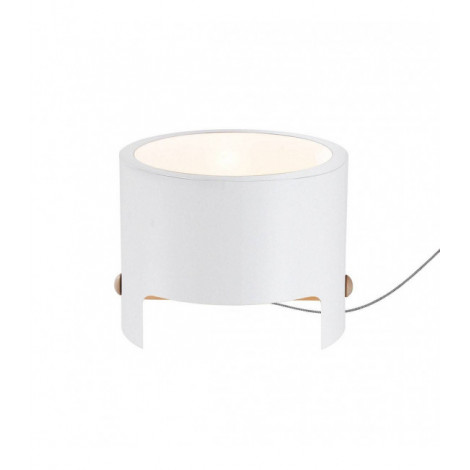 Lampe de Table Cube Wide 1x40W, blanc Metal/Wood|Lampes à poser|Luminaire Center