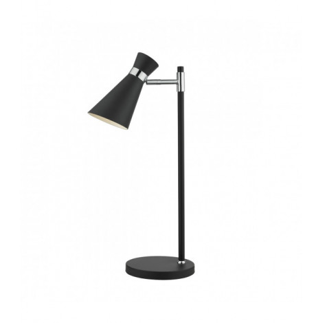 Lampe de table Ashworth noir et chrome poli 1 ampoule|Lampes à poser|Luminaire Center