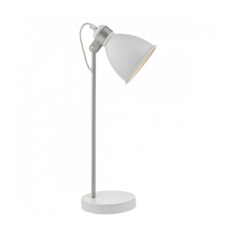 Lampe de table Frederick blanc et chrome satiné 1 ampoule|Lampes à poser|Luminaire Center