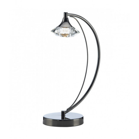 Lampe de table Luther chrome noir et cristal 1 ampoule|Lampes à poser|Luminaire Center