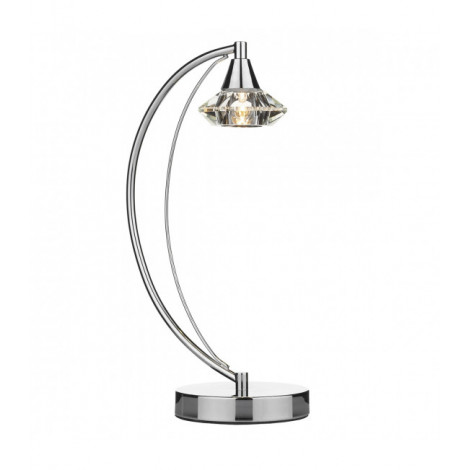 Lampe de table Luther chrome poli et cristal 1 ampoule|Lampes à poser|Luminaire Center