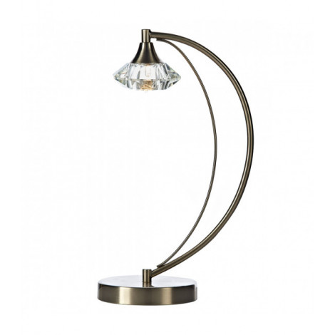 Lampe de table Luther chrome satiné et cristal 1 ampoule|Lampes à poser|Luminaire Center