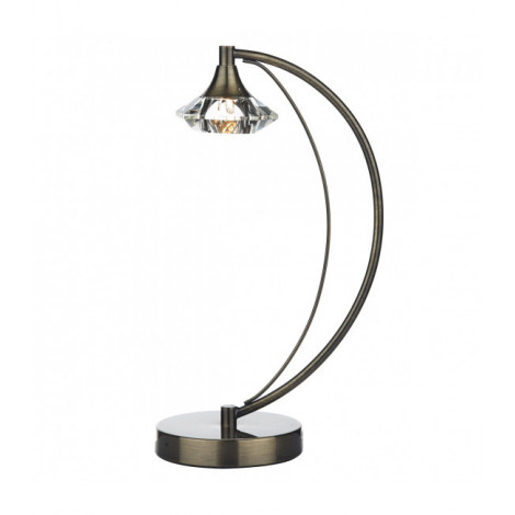 Lampe de table Luther laiton antique et cristal 1 ampoule|Lampes à poser|Luminaire Center