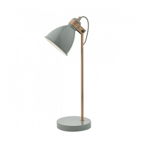 Lampe de table Frederick gris et cuivre satiné 1 ampoule|Lampes à poser|Luminaire Center