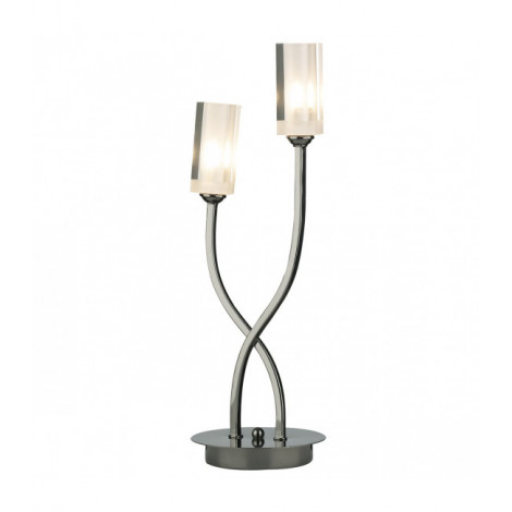 Lampe de table Morgan chrome noir et verre 2 ampoules|Lampes à poser|Luminaire Center