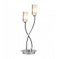 Lampe de table Morgan chrome poli et verre 2 ampoules|Lampes à poser|Luminaire Center