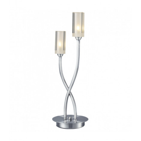 Lampe de table Morgan chrome satiné et verre 2 ampoules|Lampes à poser|Luminaire Center