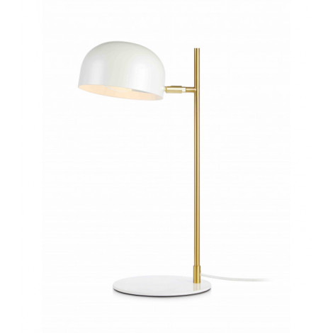 Lampe de table POSE Laiton brossé et blanche 1 ampoule|Lampes à poser|Luminaire Center