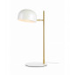 Lampe de table POSE Laiton brossé et blanche 1 ampoule|Lampes à poser|Luminaire Center
