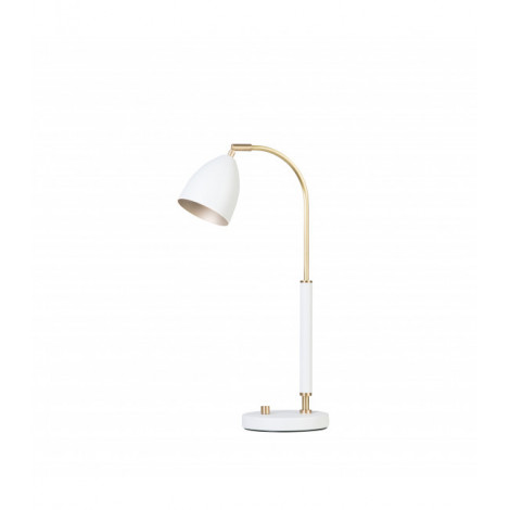 Lampe de table DELUXE en Métal et Blanc/Laiton Diamètre 9,8 Cm|Lampes à poser|Luminaire Center