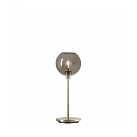 Lampe de table GLORIA en Verre / Laiton et Laiton/Verre fumé Diamètre 16 Cm|Lampes à poser|Luminaire Center