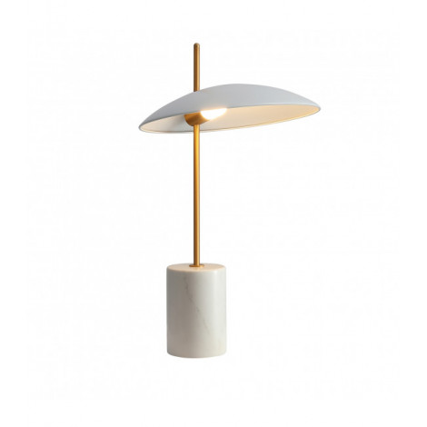 Lampe de bureau moderne Vilai Blanc, doré, marbre|Lampes à poser|Luminaire Center