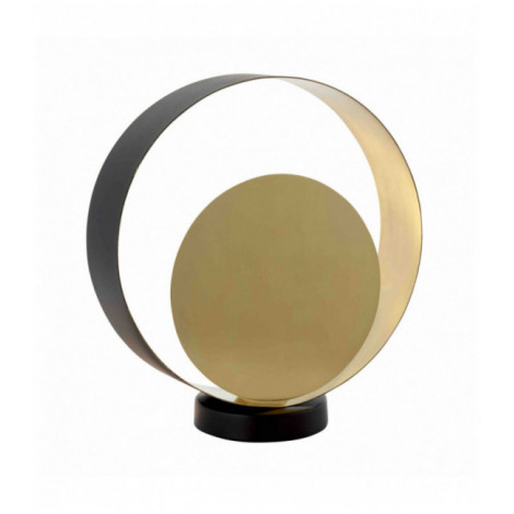 Lampe de table Cal en Acier, Plaque en laiton satiné et noir mat|Lampes à poser|Luminaire Center