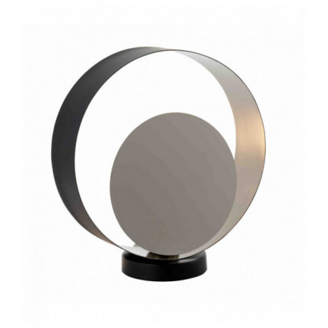 Lampe de table Cal en Acier, Plaque en nickel brossé et noir mat|Lampes à poser|Luminaire Center