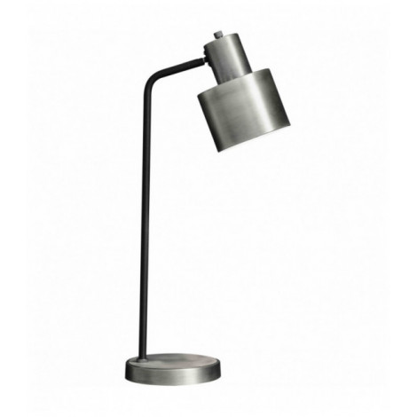 Lampe de table Mayfield en Acier, Finition plaque argent brossé et noir mat|Lampes à poser|Luminaire Center