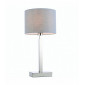 Lampe de table Norton Cylinder en Acier , Plaque chromée et tissu gris|Lampes à poser|Luminaire Center