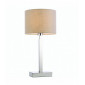 Lampe de table Norton Cylinder en Acier , Plaque chromée et tissu taupe|Lampes à poser|Luminaire Center