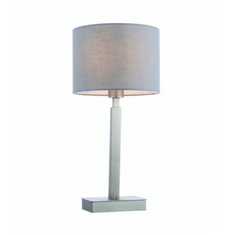 Lampe de table Norton Cylinder en Acier , Plaque de nickel mat et tissu gris|Lampes à poser|Luminaire Center