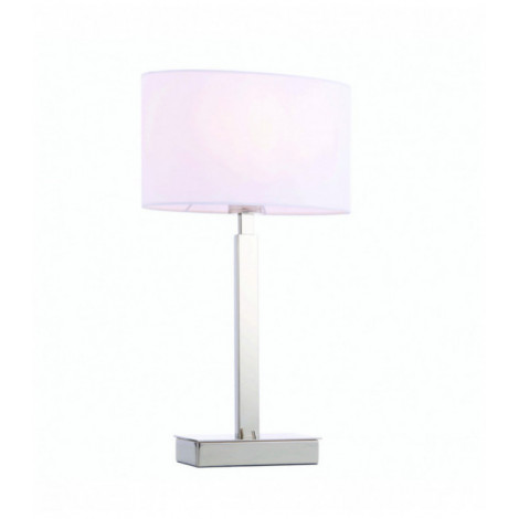 Lampe de table Norton Ellipse en Acier , Plaque chromée et tissu blanc vintage|Lampes à poser|Luminaire Center