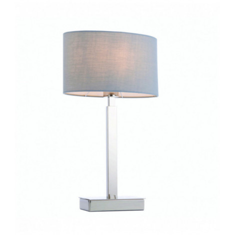 Lampe de table Norton Ellipse en Acier , Plaque chromée et tissu gris|Lampes à poser|Luminaire Center