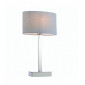 Lampe de table Norton Ellipse en Acier , Plaque chromée et tissu gris|Lampes à poser|Luminaire Center