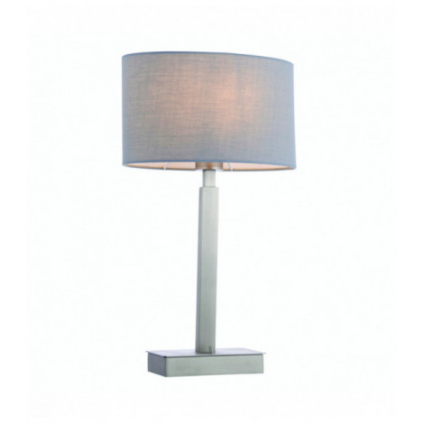 Lampe de table Norton Ellipse en Acier , Plaque de nickel mat et tissu gris|Lampes à poser|Luminaire Center
