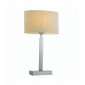 Lampe de table Norton Ellipse en Acier , Plaque de nickel mat et tissu taupe|Lampes à poser|Luminaire Center