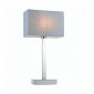 Lampe de table Norton Rectangular en Acier , Plaque chromée et tissu gris|Lampes à poser|Luminaire Center