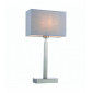 Lampe de table Norton Rectangular en Acier , Plaque de nickel mat et tissu gris|Lampes à poser|Luminaire Center