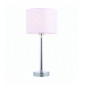 Lampe de table Owen Cylinder en Acier , Plaque chromée et tissu blanc vintage|Lampes à poser|Luminaire Center