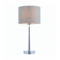Lampe de table Owen Cylinder en Acier , Plaque chromée et tissu gris|Lampes à poser|Luminaire Center