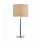 Lampe de table Owen Cylinder en Acier , Plaque chromée et tissu taupe|Lampes à poser|Luminaire Center