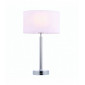 Lampe de table Owen Ellipse en Acier , Plaque chromée et tissu blanc vintage|Lampes à poser|Luminaire Center