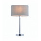Lampe de table Owen Ellipse en Acier , Plaque chromée et tissu gris|Lampes à poser|Luminaire Center