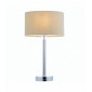 Lampe de table Owen Ellipse en Acier , Plaque chromée et tissu taupe|Lampes à poser|Luminaire Center