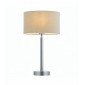 Lampe de table Owen Ellipse en Acier , Plaque de nickel mat et tissu taupe|Lampes à poser|Luminaire Center