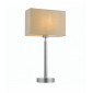 Lampe de table Owen Rectangular en Acier , Plaque de nickel mat et tissu taupe|Lampes à poser|Luminaire Center