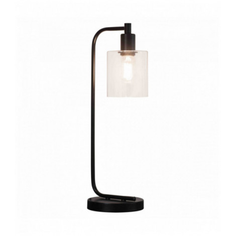 Lampe de table Toledo en Acier , noir mat et Verre transparent|Lampes à poser|Luminaire Center