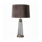 Lampe de table Winslet en Verre, Verre martelé transparent et tissu ivoire|Lampes à poser|Luminaire Center