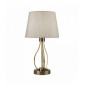 Lampe de table led vegas laiton antique avec abat-jour en toile de jute crème|Lampes à poser|Luminaire Center