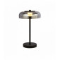 Lampe de table led frisbee 1 ampoule, noir mat avec verre fumé|Lampes à poser|Luminaire Center