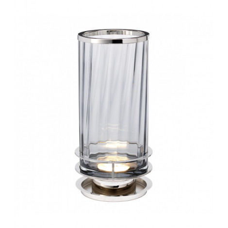 Lampe de table Arno Nickel poli métallique - Verrerie Fumée|Lampes à poser|Luminaire Center