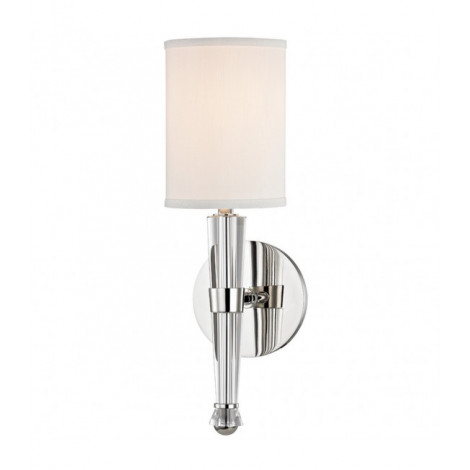 Lampe avec abat jour Volta Acier Nickel poli 1 ampoule 38,7cm|Lampes à poser|Luminaire Center