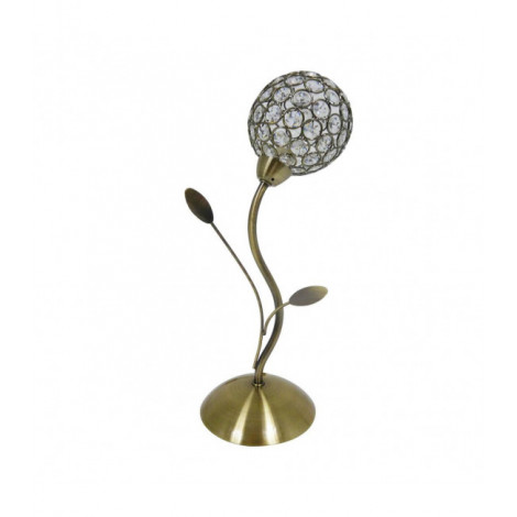 Lampe Design Bellis Verre,acier doux Laiton antique 1 ampoule 38cm|Lampes à poser|Luminaire Center