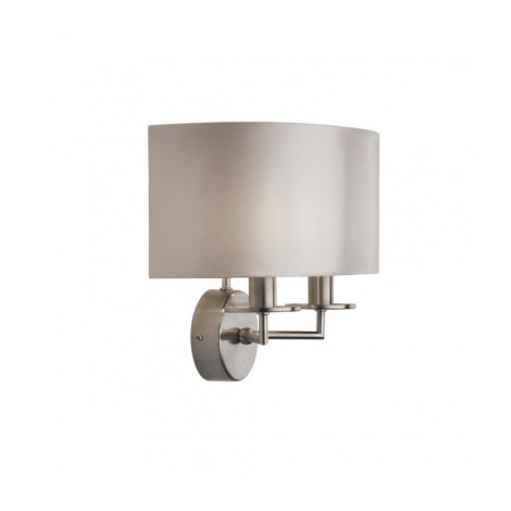 Lampe avec abat jour Knightsbridge Acier doux Argent satiné 2 ampoules 26cm|Lampes à poser|Luminaire Center